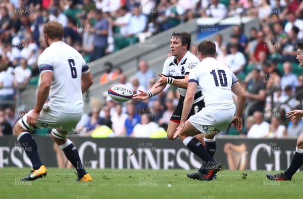 270518 - England v Barbarians - Quilter Cup - Rhodri Williams  of Barbarians gets the ball away