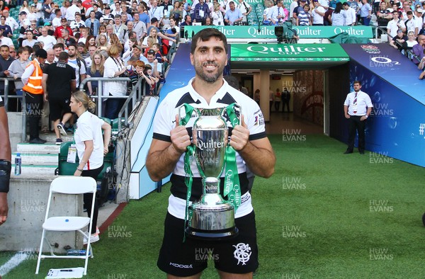 270518 - England v Barbarians - Quilter Cup - Captain of The Barbarians Juan Martinez Fernandez Lobbe celebrates winning The Quilter Cup