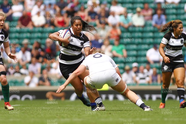 020619 - England Women v Barbarians Women - Quilter Cup Series - Linda Itunu of The Barbarians takes on Poppy Cleall of England