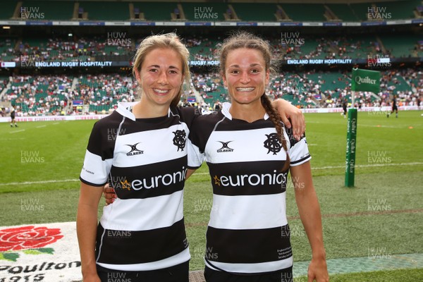 020619 - England Women v Barbarians Women - Quilter Cup Series - Wales internationals Elinor Snowsill (L) and Jasmine Joyce are all smiles as they represent The Barbarians Women