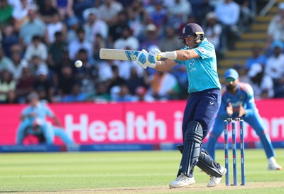 160726 - England v India, Second Metro Bank One Day International, Cardiff - Joe Root of England plays a shot
