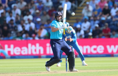160726 - England v India, Second Metro Bank One Day International, Cardiff - Joe Root of England plays a shot