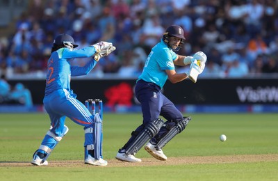 160726 - England v India, Second Metro Bank One Day International, Cardiff - Joe Root of England plays a shot