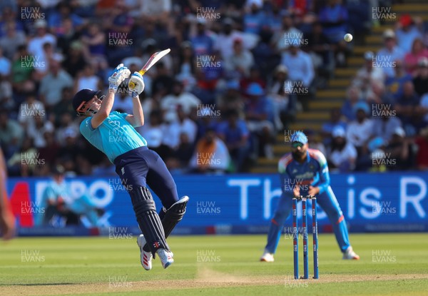 160726 - England v India, Second Metro Bank One Day International, Cardiff - Harry Brook of England is caught by Ishan Kishan