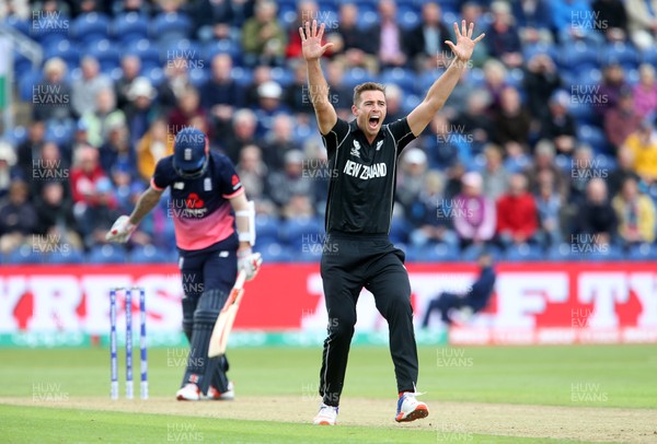 060617 - England v New Zealand - ICC Champions Trophy - Tim Southee of New Zealand appeals for the wicket of Alex Hales of England