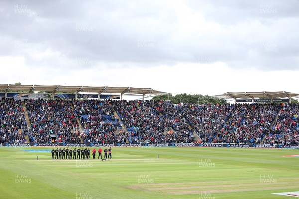 060617 - England v New Zealand - ICC Champions Trophy - The players break play at 11am to observe a minute's silence in respect of the victims of the London terrorist attack