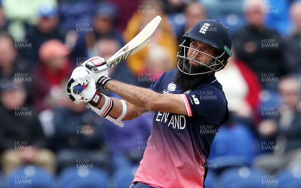 060617 - England v New Zealand - ICC Champions Trophy - Moeen Ali of England hits a six