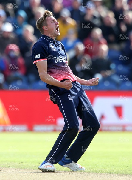 060617 - England v New Zealand - ICC Champions Trophy - Jake Ball of England celebrates as Martin Guptill of New Zealand is caught by Joe Root