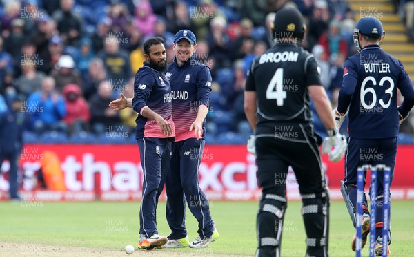 060617 - England v New Zealand - ICC Champions Trophy - Adil Rashid of England bowls Neil Broom of New Zealand for LBW