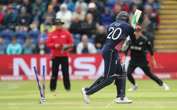 060617 - England v New Zealand, ICC Champions Trophy 2017, Cardiff - Jason Roy of England looks on as he is bowled out