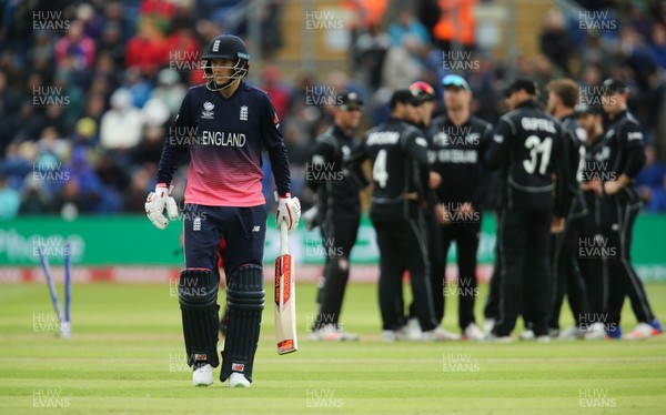 060617 - England v New Zealand, ICC Champions Trophy 2017, Cardiff - Joe Root of England returns to the pavilion after he is bowled by Corey Anderson of New Zealand