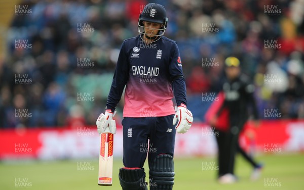 060617 - England v New Zealand, ICC Champions Trophy 2017, Cardiff - Joe Root of England returns to the pavilion after he is bowled by Corey Anderson of New Zealand