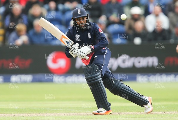 060617 - England v New Zealand, ICC Champions Trophy 2017, Cardiff - Adil Rashid of England plays a shot