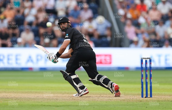 080923 - England v New Zealand, Metro Bank ODI Series - Daryl Mitchell of New Zealand sends the ball towards the boundary