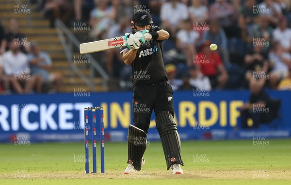 080923 - England v New Zealand, Metro Bank ODI Series - Daryl Mitchell of New Zealand plays a shot
