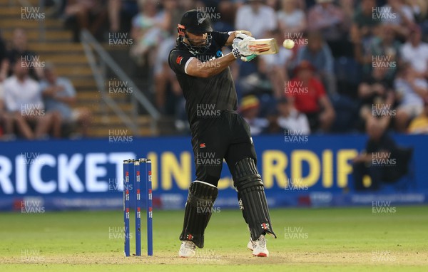 080923 - England v New Zealand, Metro Bank ODI Series - Daryl Mitchell of New Zealand plays a shot
