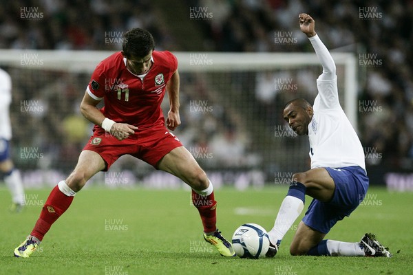 06.09.11 -  England v Wales -UEFA Euro 2012 Qualifier Group G ....  Wales's Gareth Bale evades England's Ashley Cole's tackle. 