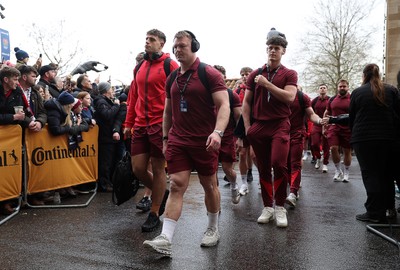 070226 - England v Wales - Guinness Six Nations - Dewi Lake of Wales leads the team into the stadium