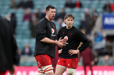 070226 - England v Wales - Guinness Six Nations - Adam Beard of Wales during the warm up