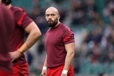 070226 - England v Wales - Guinness Six Nations - Josh Macleod of Wales during the warm up