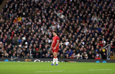 070226 - England v Wales - Guinness Six Nations - Louis Rees-Zammit of Wales 