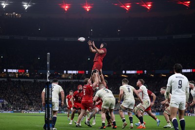070226 - England v Wales - Guinness Six Nations - Dafydd Jenkins of Wales wins the line out