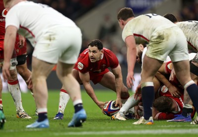 070226 - England v Wales - Guinness Six Nations - Tomos Williams of Wales 