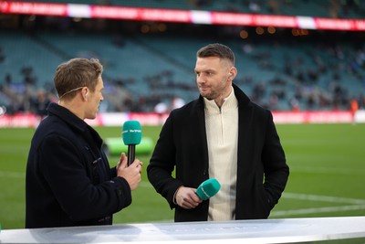 070226 - England v Wales - Guinness Six Nations - Johnny Wilkinson and Dan Biggar working for ITV