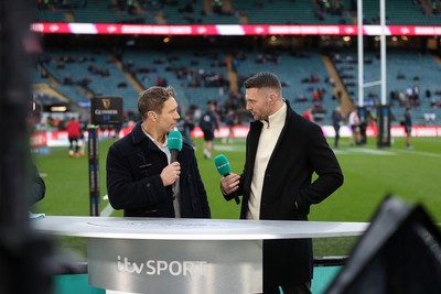 070226 - England v Wales - Guinness Six Nations - Johnny Wilkinson and Dan Biggar working for ITV