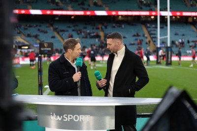 070226 - England v Wales - Guinness Six Nations - Johnny Wilkinson and Dan Biggar working for ITV