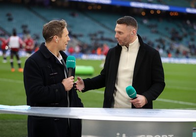 070226 - England v Wales - Guinness Six Nations - Johnny Wilkinson and Dan Biggar working for ITV
