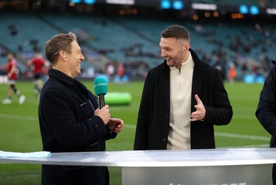 070226 - England v Wales - Guinness Six Nations - Johnny Wilkinson and Dan Biggar working for ITV