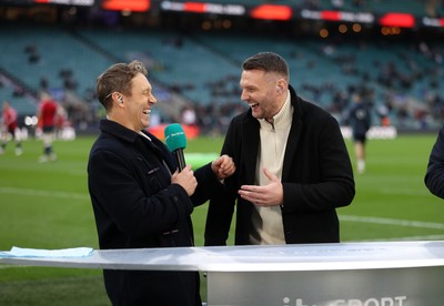 070226 - England v Wales - Guinness Six Nations - Johnny Wilkinson and Dan Biggar working for ITV