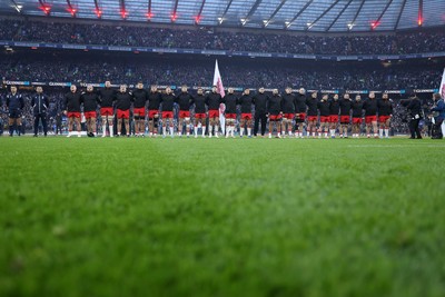 070226 - England v Wales - Guinness Six Nations - Wales during the anthem