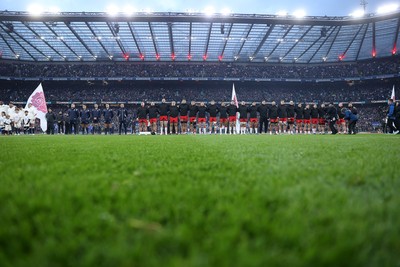 070226 - England v Wales - Guinness Six Nations - Wales during the anthem
