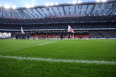 070226 - England v Wales - Guinness Six Nations - Wales during the anthem