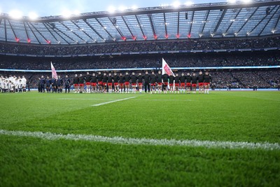 070226 - England v Wales - Guinness Six Nations - Wales during the anthem