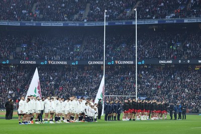 070226 - England v Wales, 2026 Guinness Six Nations - England and Wales line up for the anthems
