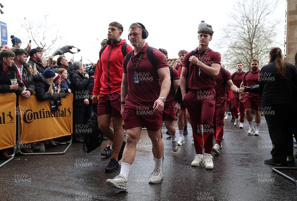 070226 - England v Wales - Guinness Six Nations - Dewi Lake of Wales leads the team into the stadium