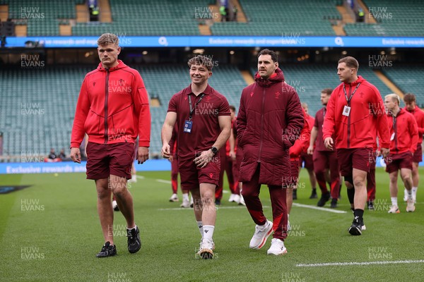 070226 - England v Wales - Guinness Six Nations - Taine Plumtree, Dan Edwards and Tomos Williams