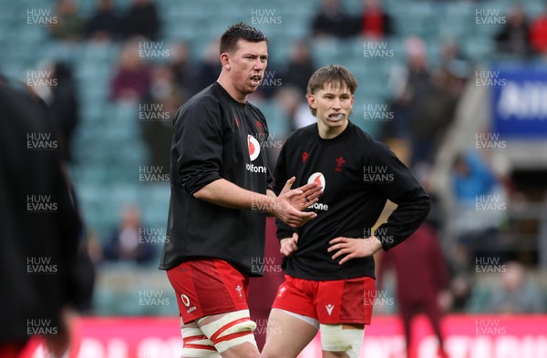 070226 - England v Wales - Guinness Six Nations - Adam Beard of Wales during the warm up