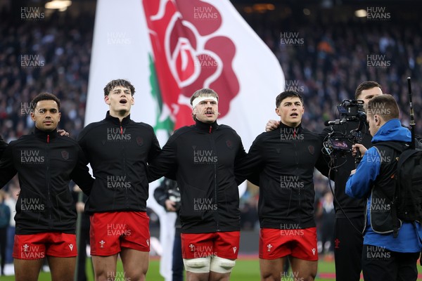 070226 - England v Wales - Guinness Six Nations - Wales sing the anthem