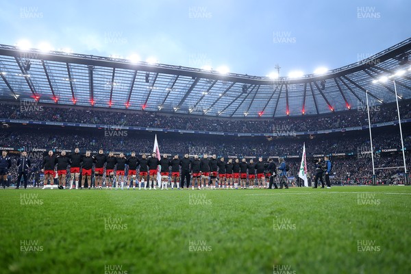070226 - England v Wales - Guinness Six Nations - Wales during the anthem