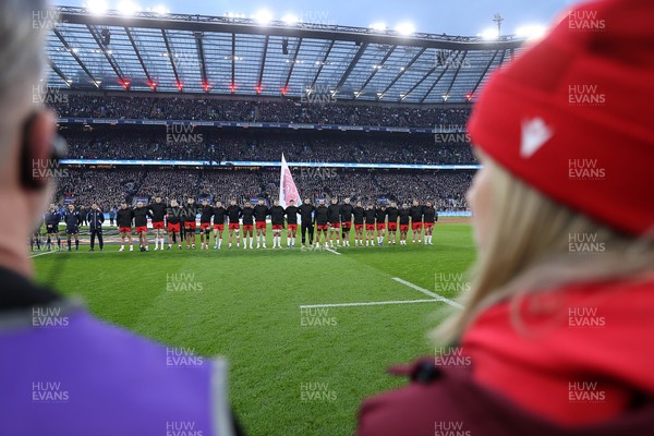 070226 - England v Wales - Guinness Six Nations - Wales during the anthem