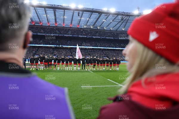 070226 - England v Wales - Guinness Six Nations - Wales during the anthem