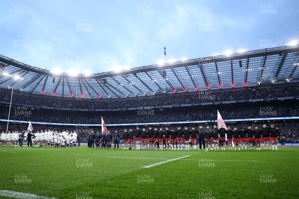 070226 - England v Wales - Guinness Six Nations - Wales during the anthem