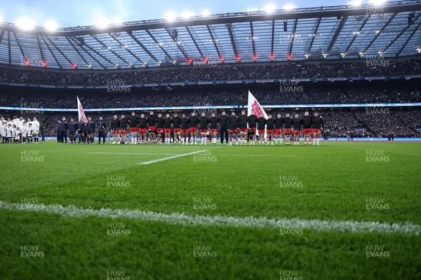 070226 - England v Wales - Guinness Six Nations - Wales during the anthem
