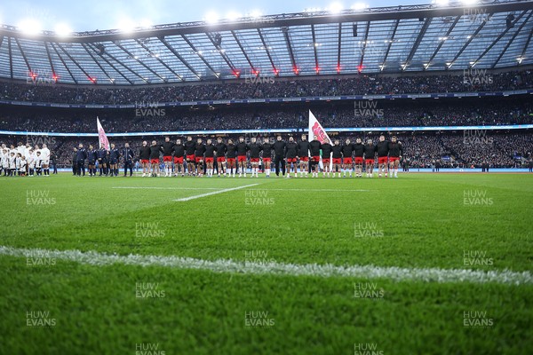 070226 - England v Wales - Guinness Six Nations - Wales during the anthem