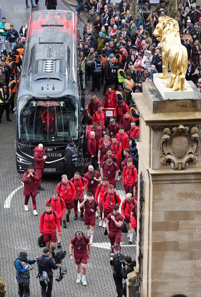 070226 - England v Wales, 2026 Guinness Six Nations - The Wales team arrive at the Allianz Stadium ahead of the match