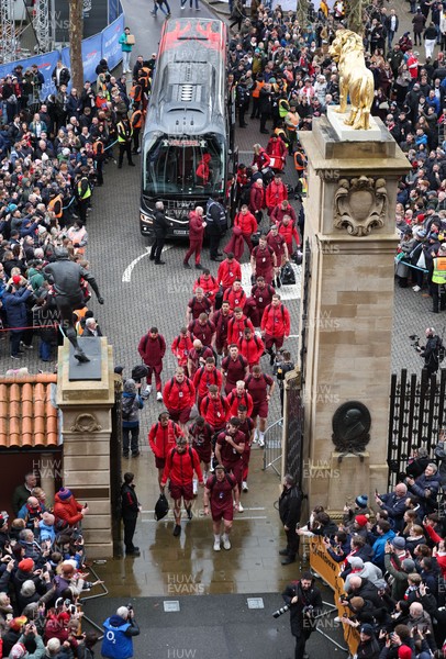 070226 - England v Wales, 2026 Guinness Six Nations - The Wales team arrive at the Allianz Stadium ahead of the match